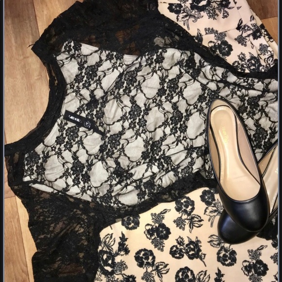 🎴 Fitted Lace Tee Black XL Agnes & Dora - Picture 4 of 8